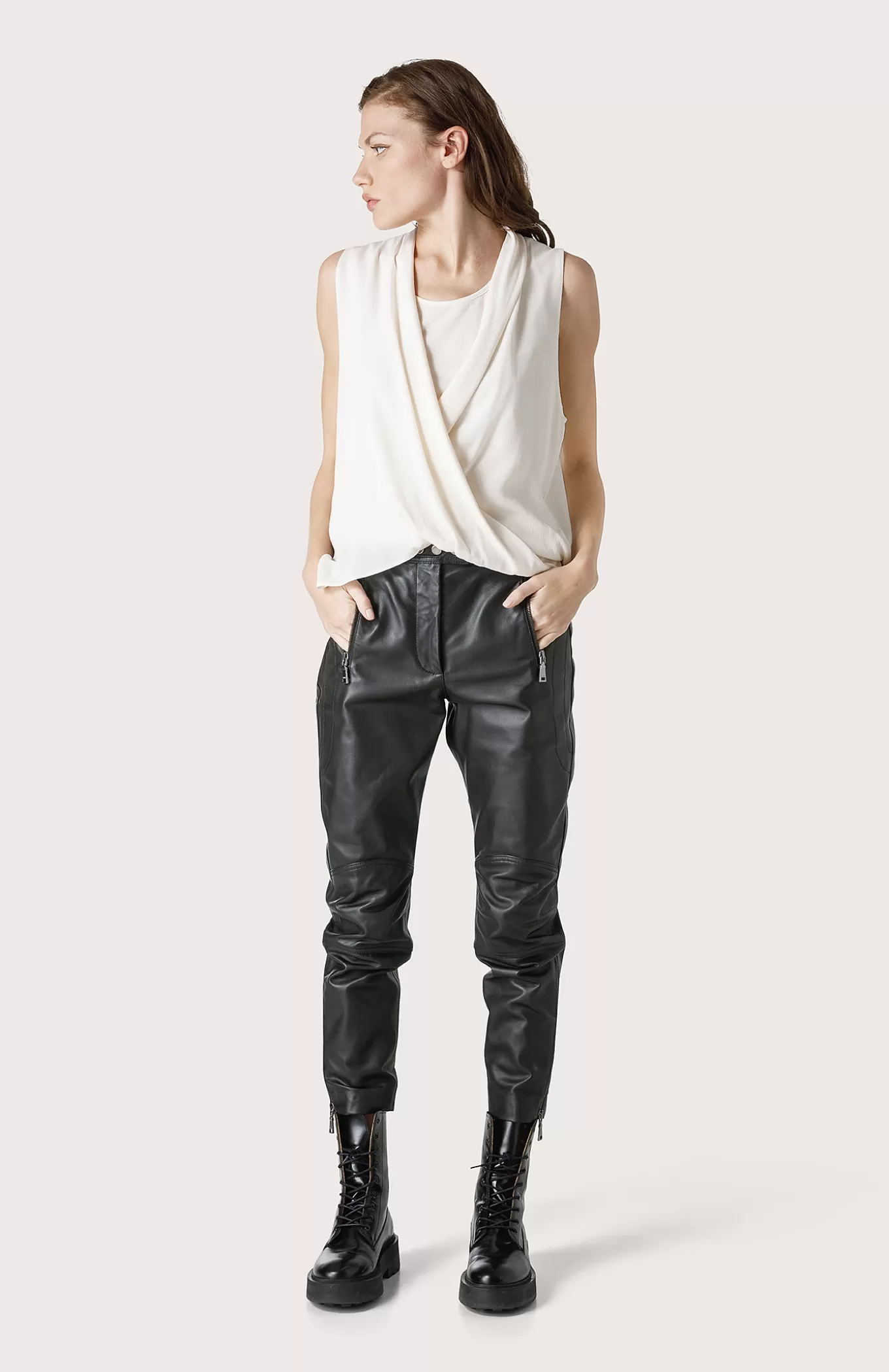 Women Seventy Venezia Trousers^Biker-Style Leather Trousers