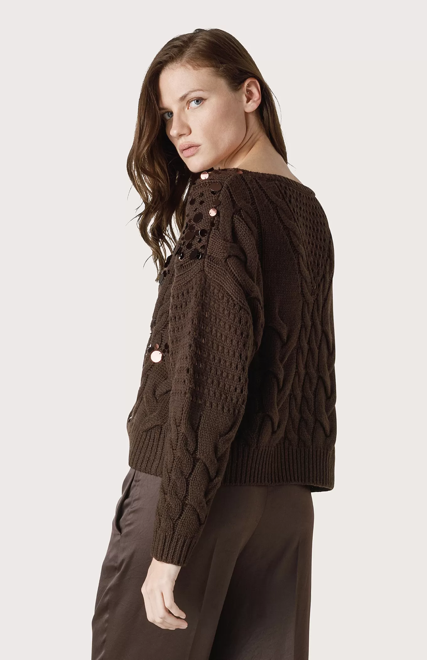 Women Seventy Venezia Knitwear^Braided Jersey With Sequins