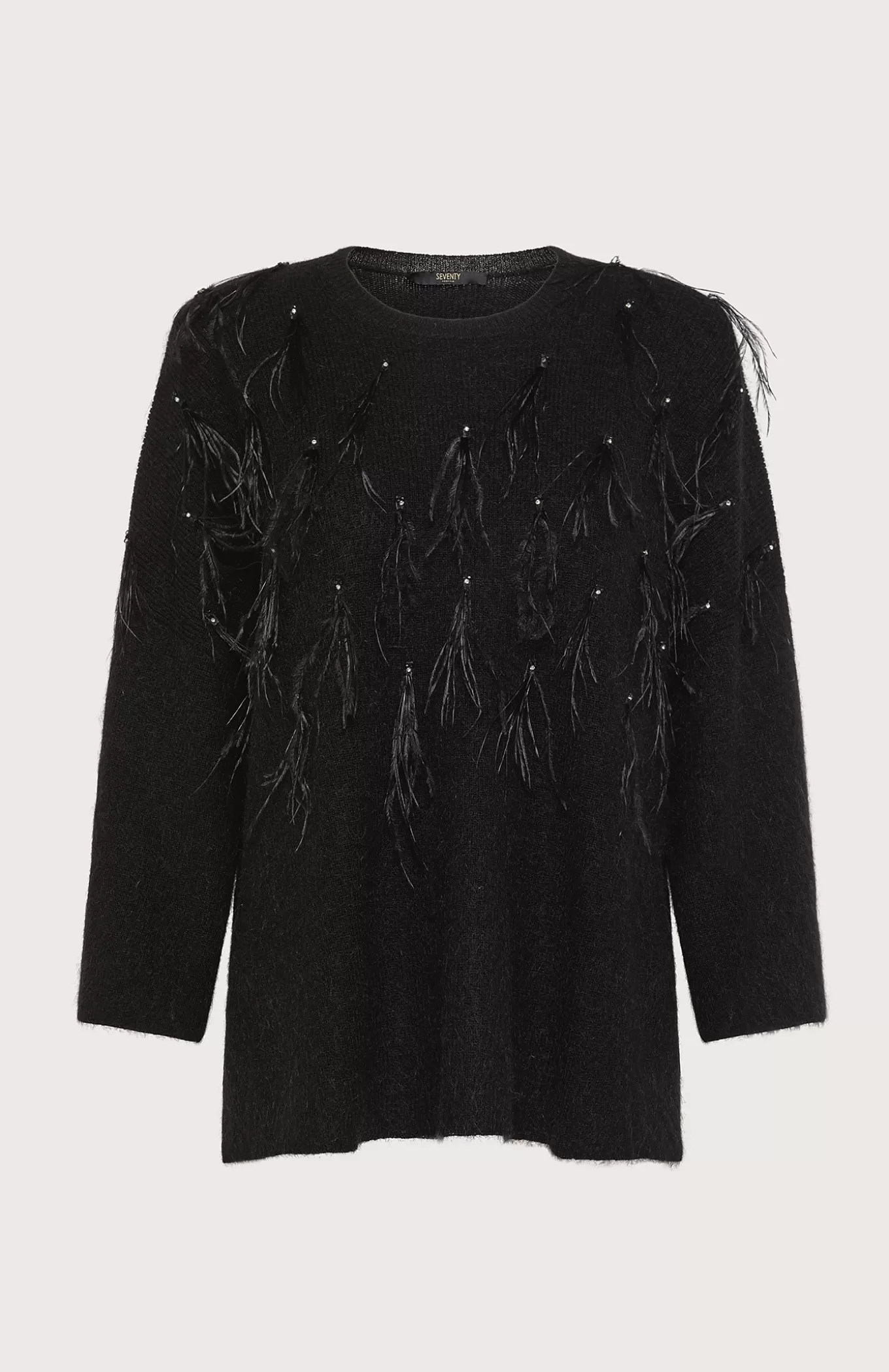 Women Seventy Venezia Knitwear^Jersey With Rhinestones And Feathers