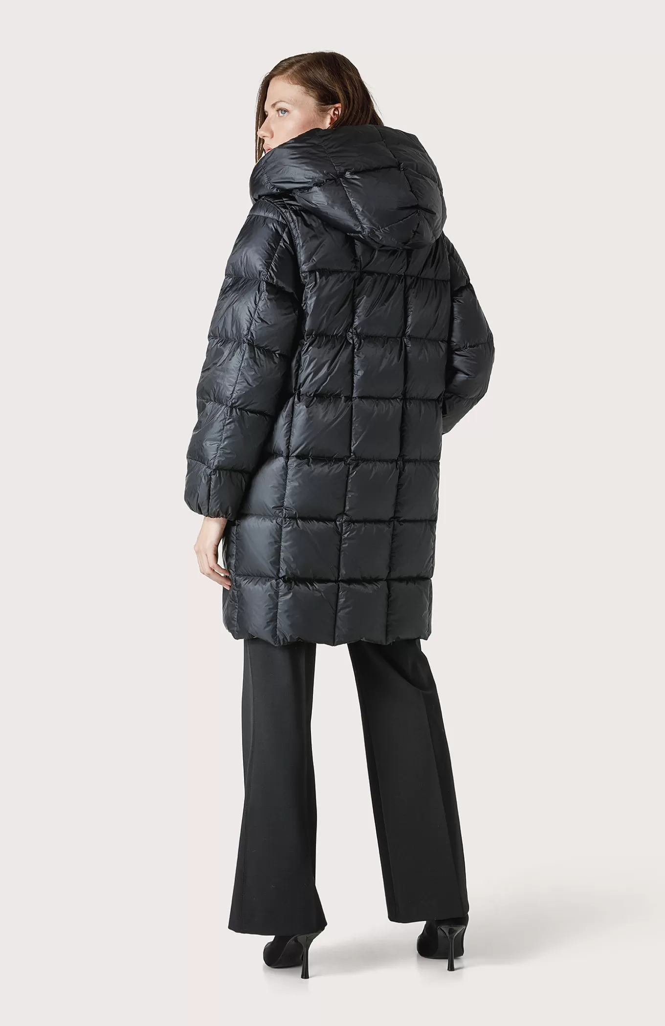 Women Seventy Venezia Coats^Long Reversible Hooded Quilted Jacket