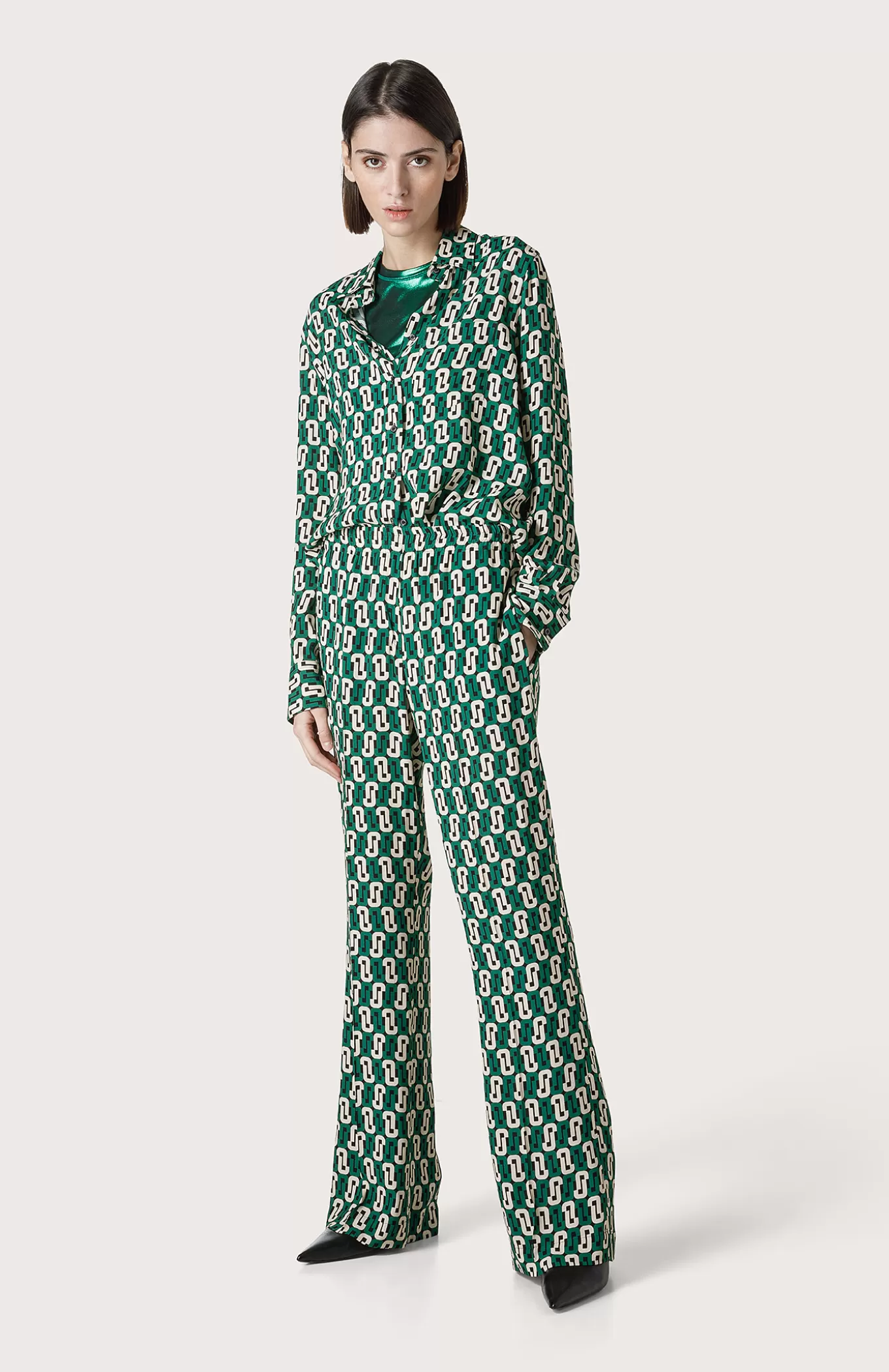 Women Seventy Venezia Trousers^Trousers With Logoed Geometric Patterns