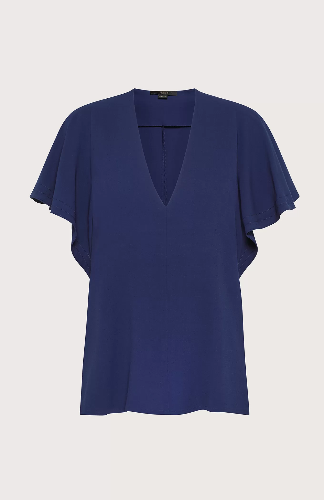 Women Seventy Venezia Shirts And Tops^V-Neckline Blouse With Short Sleeves